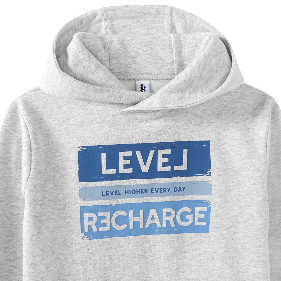 Yigga Jungen Hoodie mit Kängurutasche hellgrau