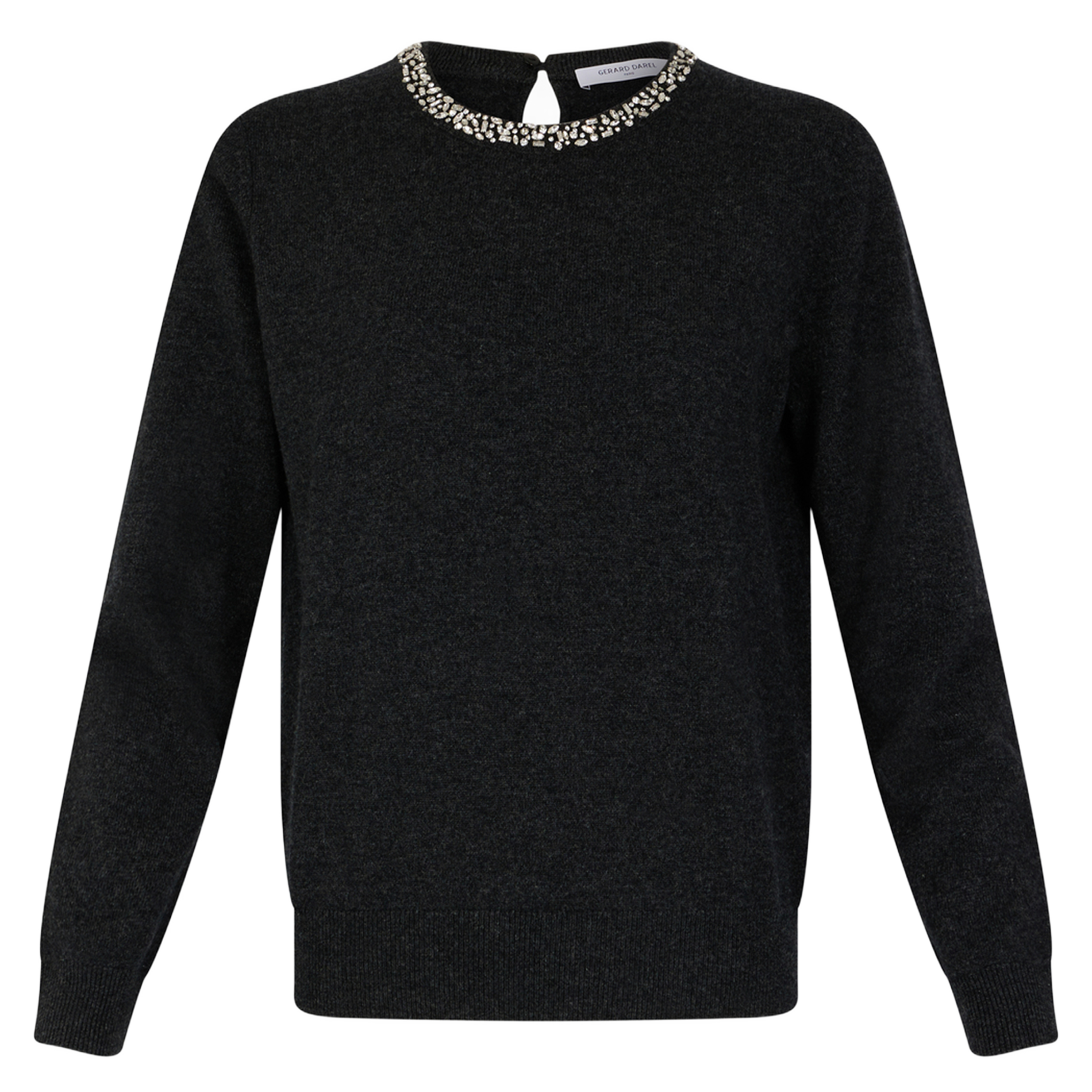 JOCELYNE - Pull col rond en laine | Gris