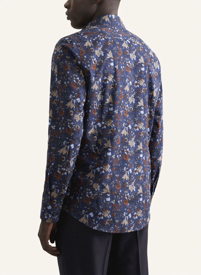 Seidensticker Business Shirt Slim Long sleeve Kent-Collar Print Brown