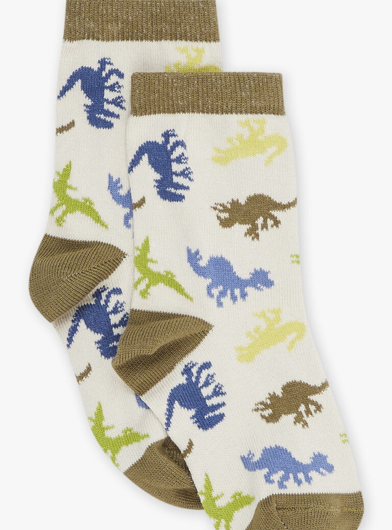 Lot de 3 paires de chaussettes vert kaki, grises et bleu pétrole en jersey