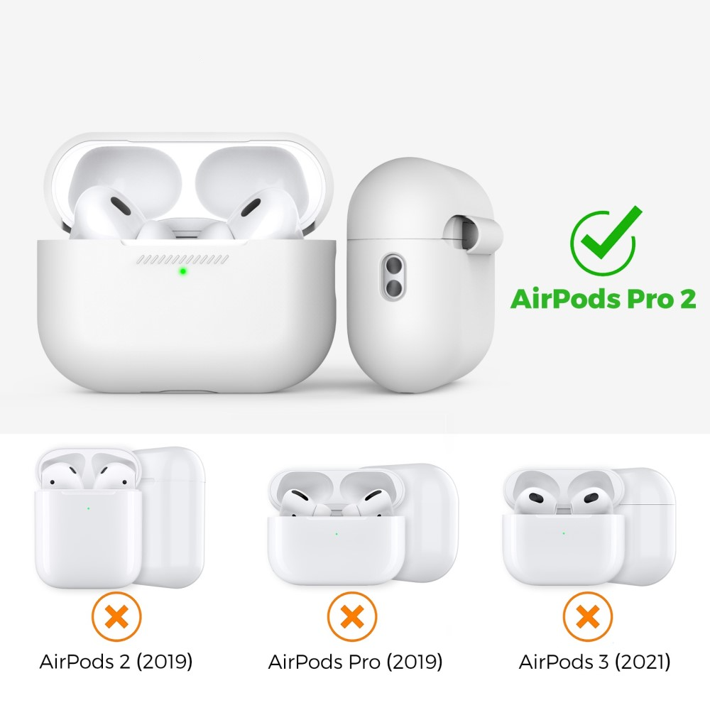 AirPods Pro 2 / AirPods Pro Silikon Schutzhülle Abdeckung mit Handschlaufe - Weiss