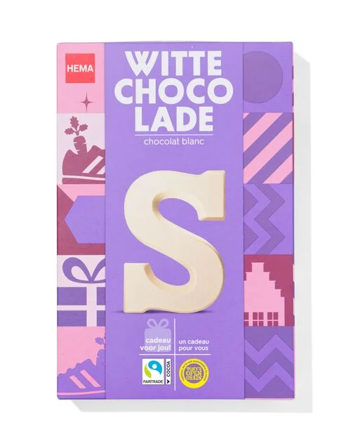lettre S en chocolat blanc 140g