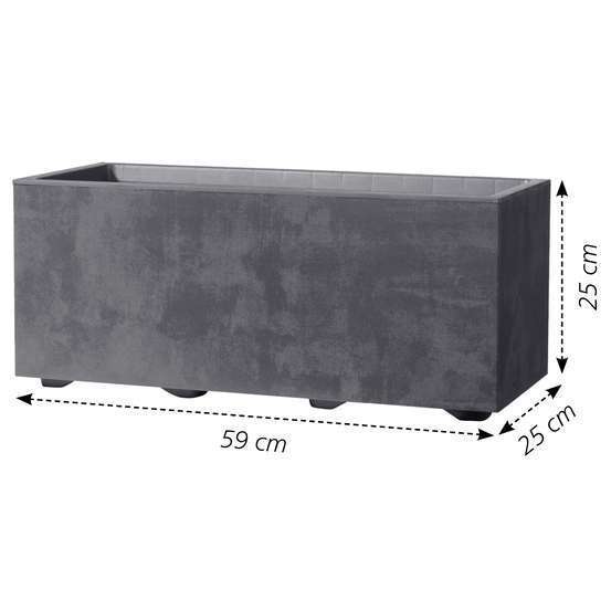 Muret Millenium à réserve d'eau en plastique Anthracite 59x25xH.25cm