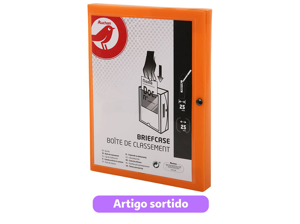 CAPA EM PLÁSTICO AUCHAN LOMBADA 25MM CORES SORTIDAS