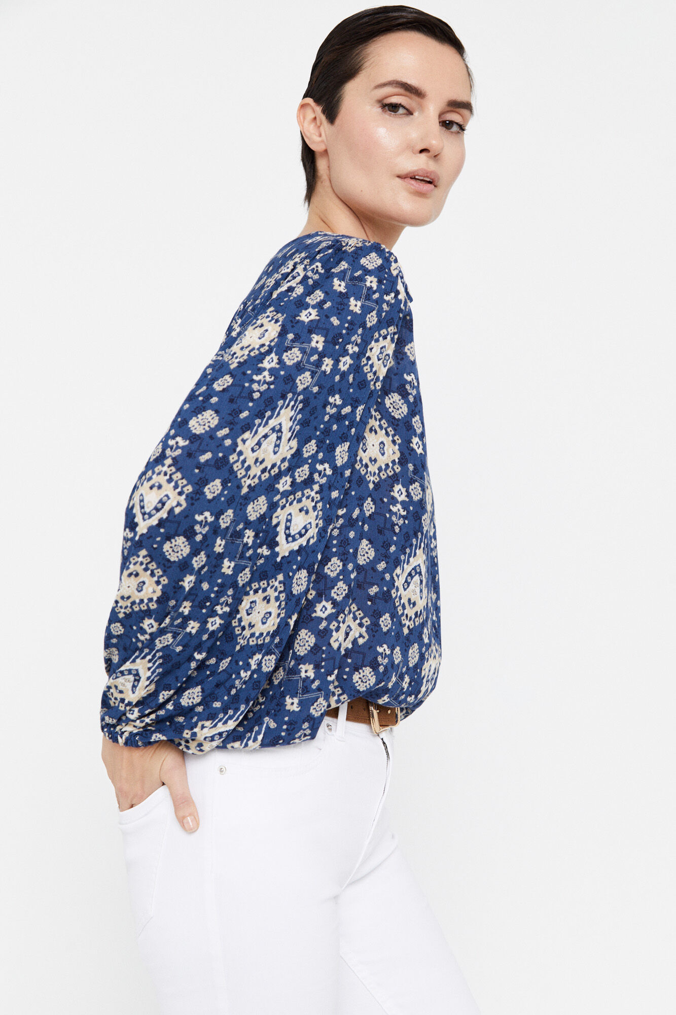 Blusa estampada - Estampa azul