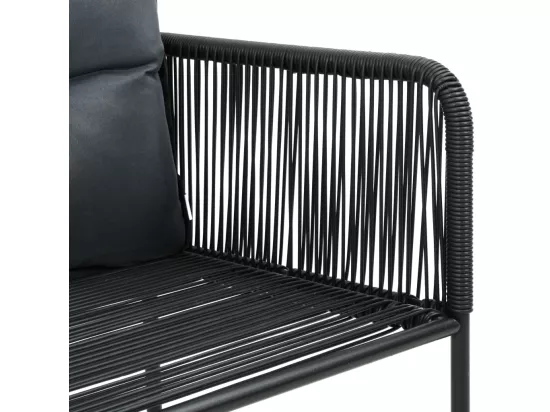 Salon de jardin 9 pcs PVC Résine tressée Noir et marron