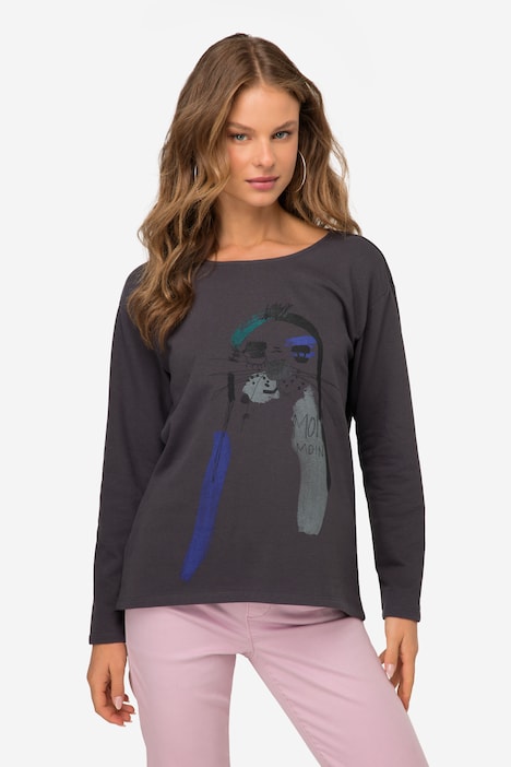 Sweatshirt, oversized, Robben Print, Rundhals, Langarm