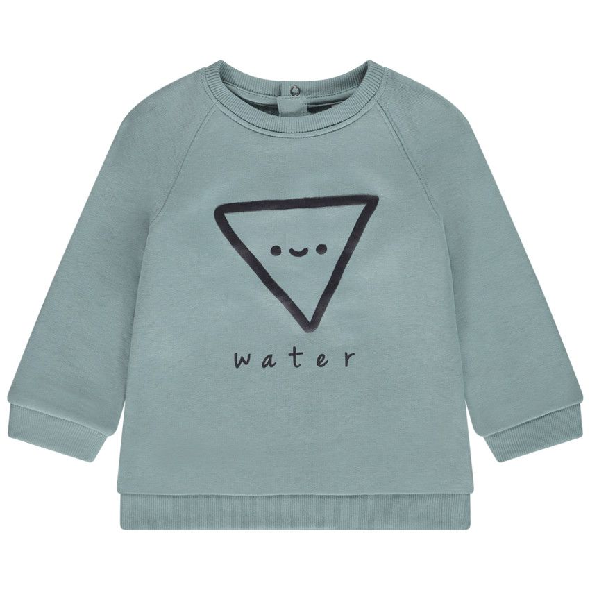 Sweat molleton puff print triangle pour bébé garçon - Vert