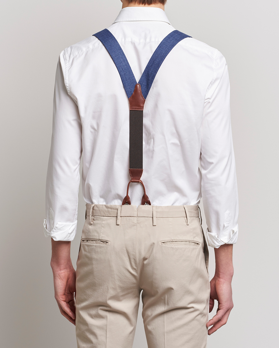 Albert Thurston Linen Braces Blue