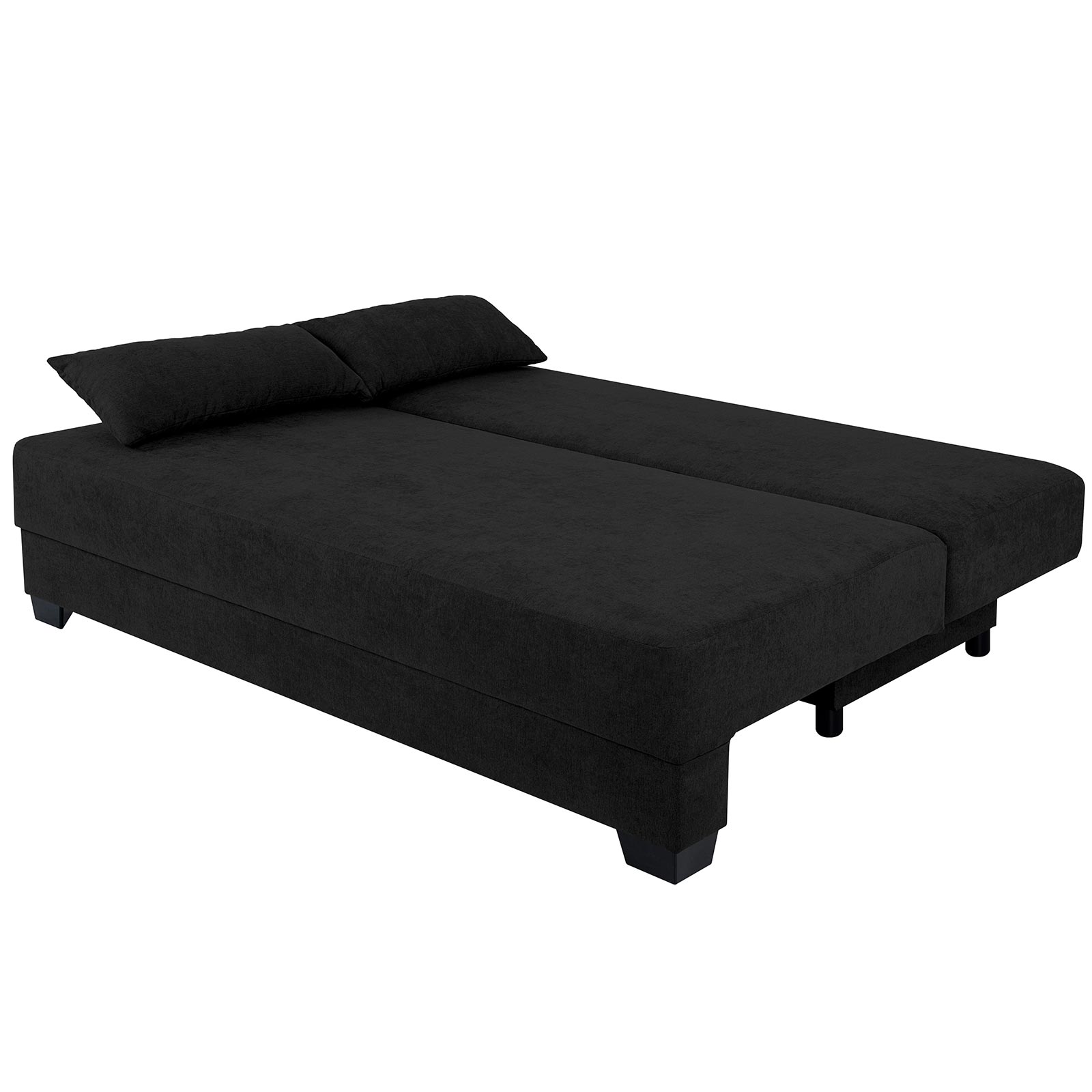 Boxspringsofa - schwarz-grau - Dauerschläfer mit Staukasten