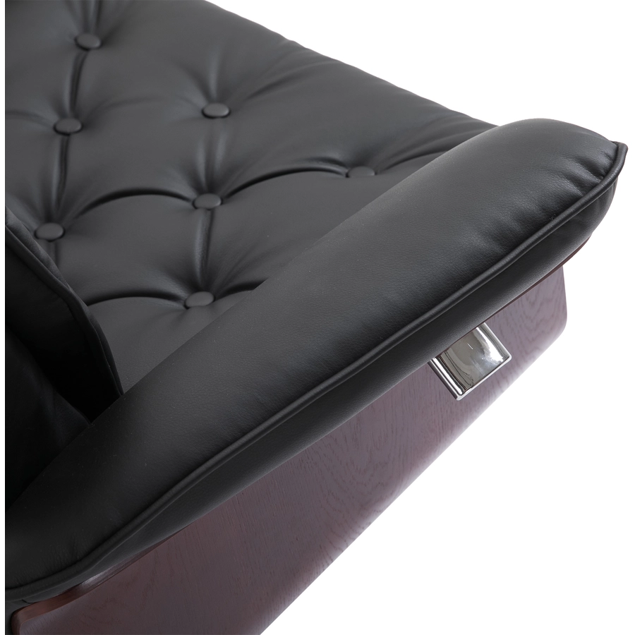 HOMCOM Chesterfield Sessel mit Hocker schwarz