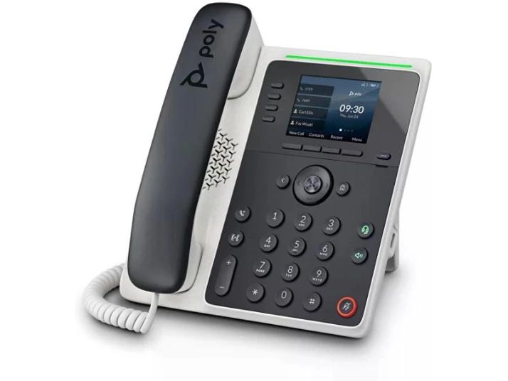 HP Tischtelefon Poly Edge E220 Schwarz/Weiss Vielseitiges Telefon in elegantem Design