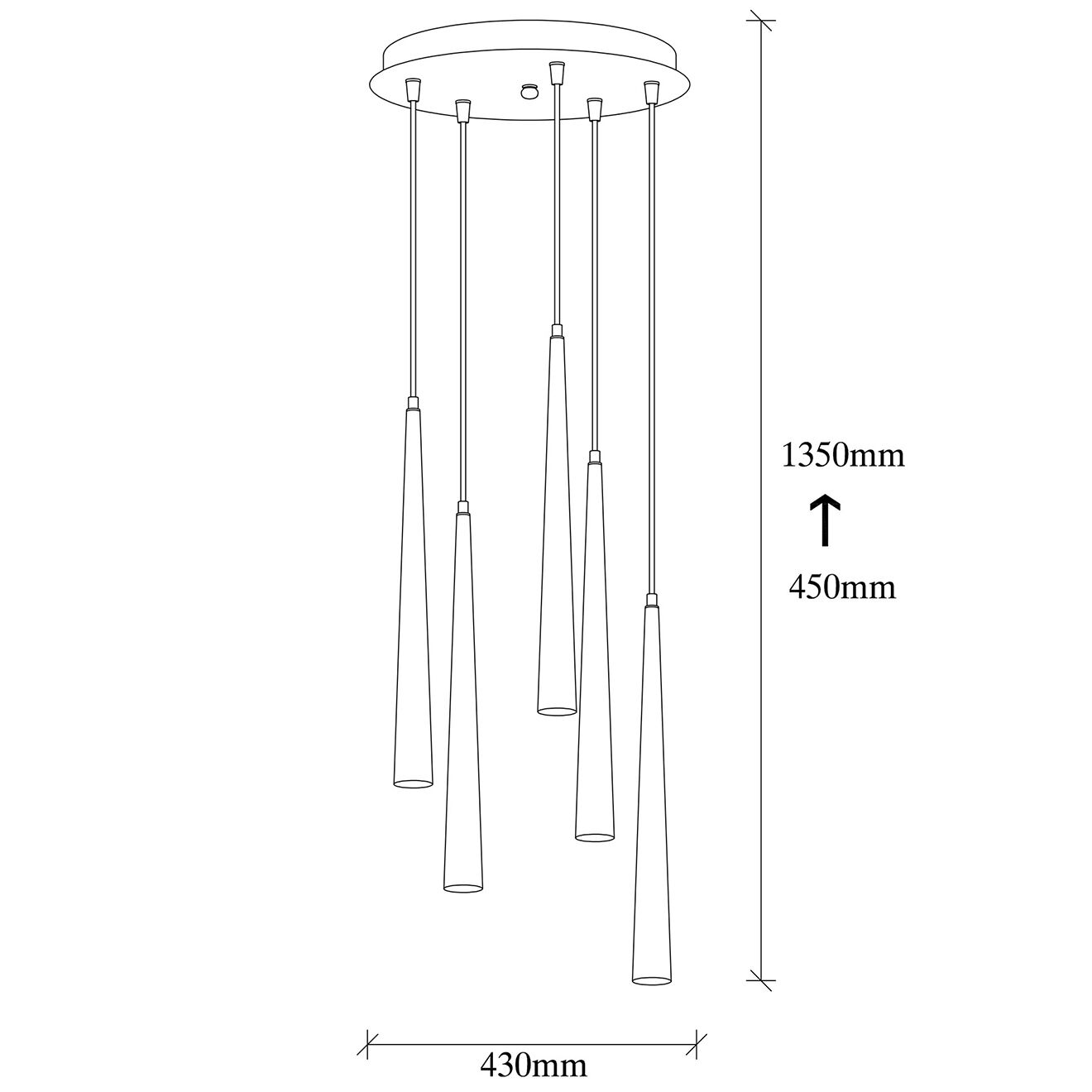 Opviq Suspension Ugur noire - 43x135 cm