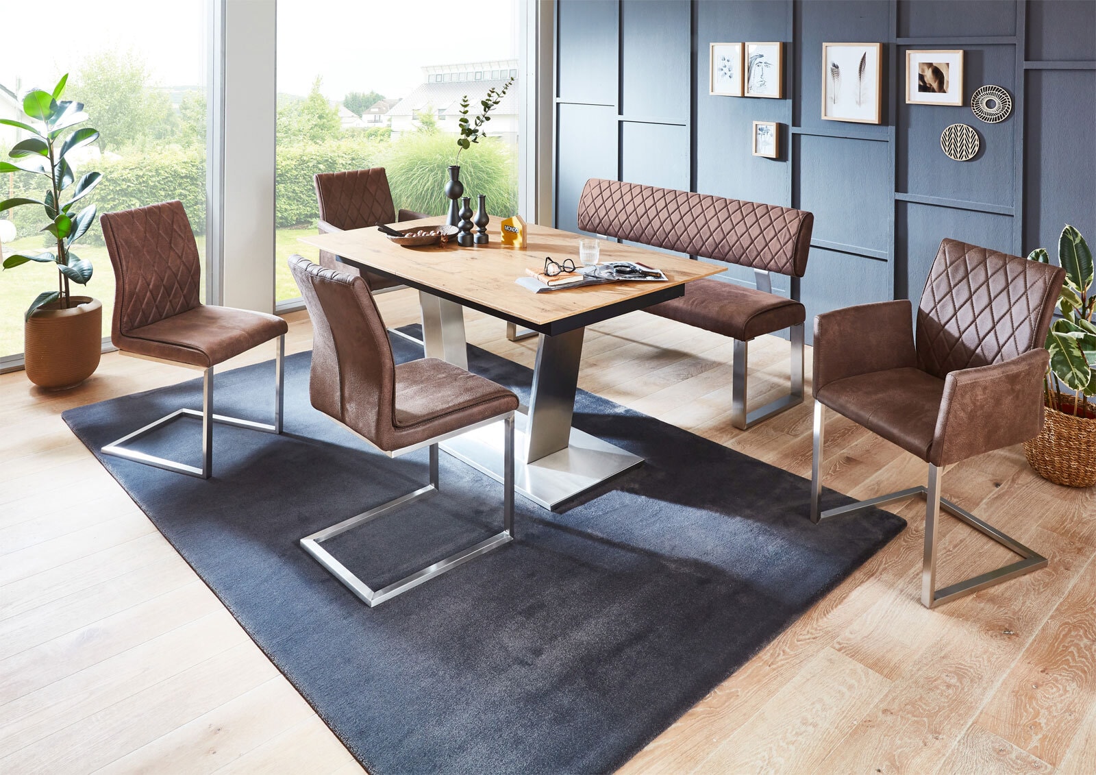 MONDO Esszimmerstuhl MOKA II-SG CREAM edelstahl /hellbraun