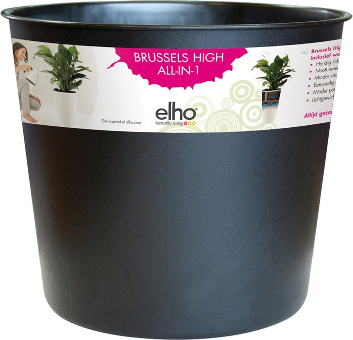 Elho plantcontainer Brussels zwart D 31,5 H 27,6 cm