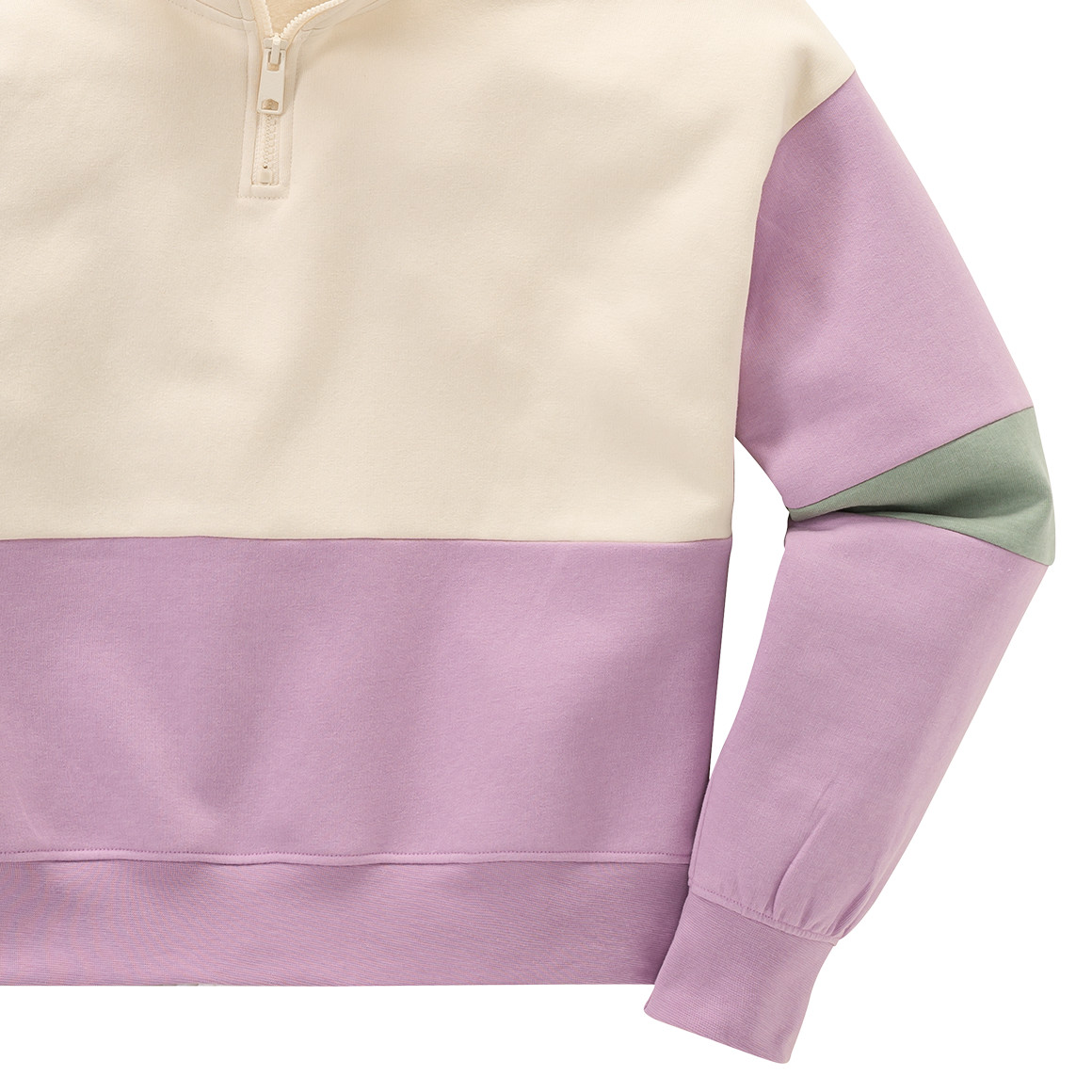 Beatwear Mädchen Sweatshirt mit Flächenteilern helllila / creme / hellgrün