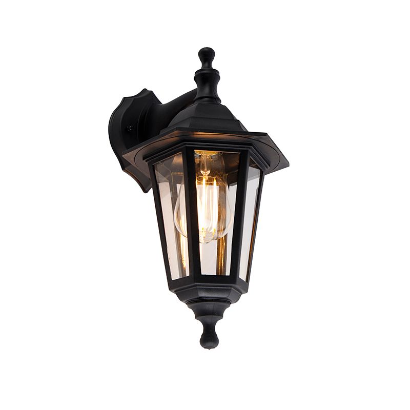 Klassieke buitenwandlamp zwart IP44 - New Haven
