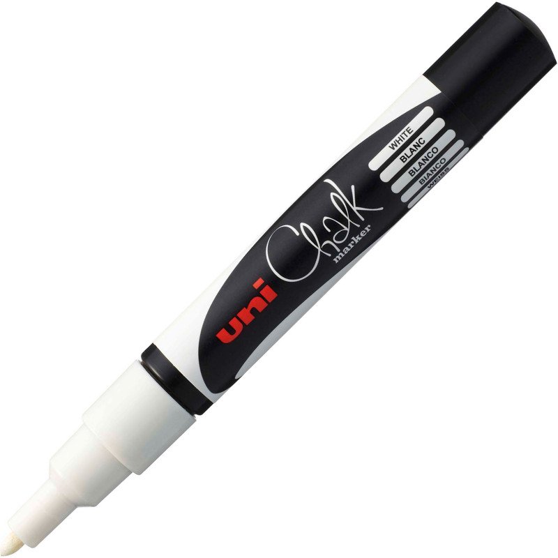 Marqueur craie effaçable Uni-Ball Chalk pointe ogive 0,9 à 1,3 mm blanc
