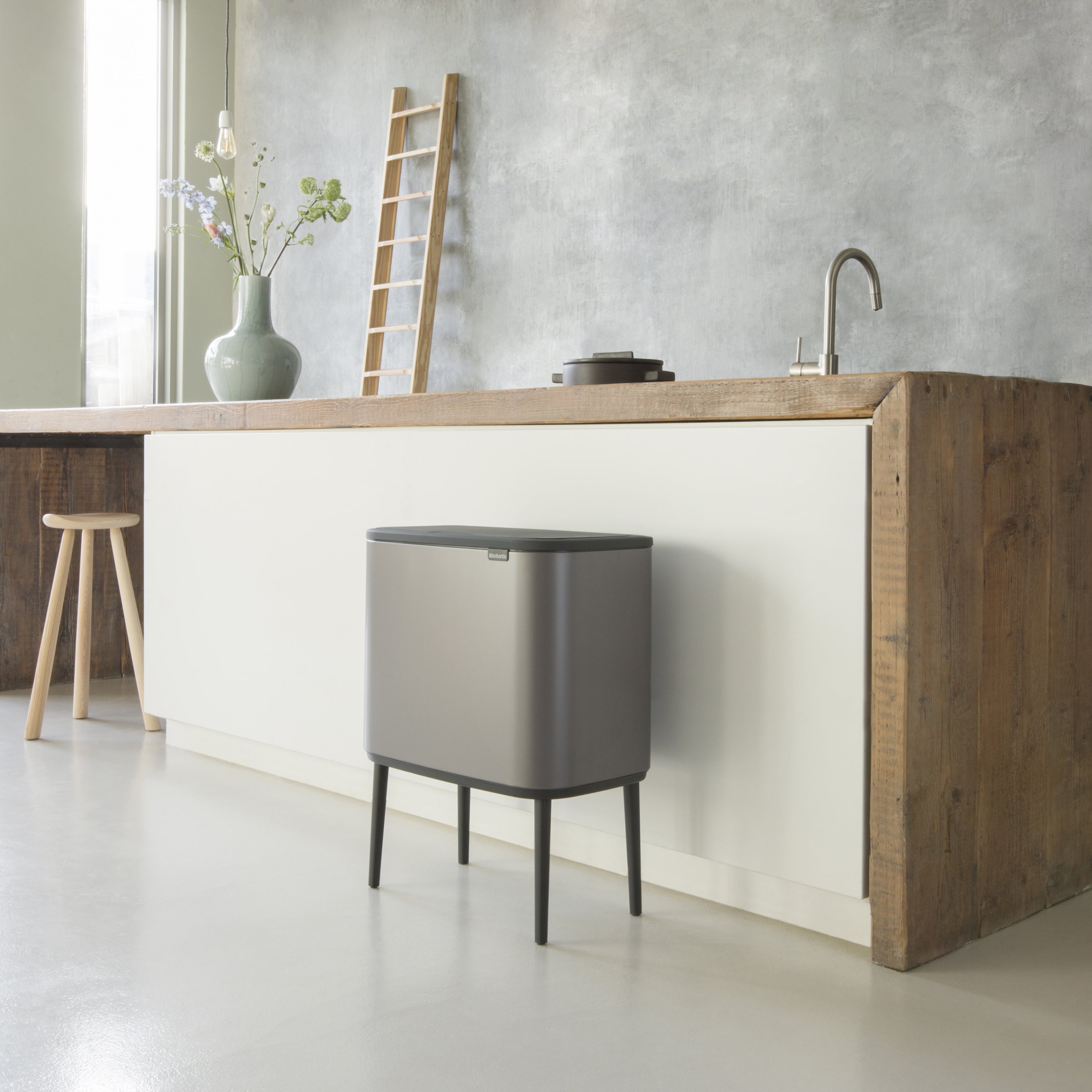 Brabantia Bo Touch Bin Afvalemmer 3 x 11 L - Platinum