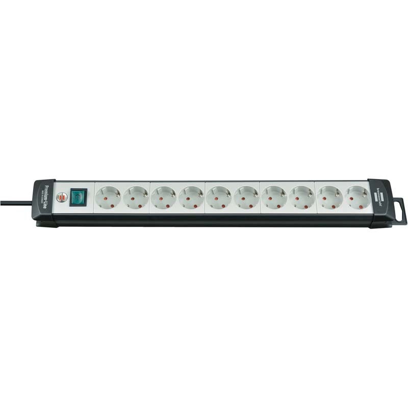Brennenstuhl Premium-Line 1951500100 stekkerdoos 10-voudig met beveiliging 3m zw/gr