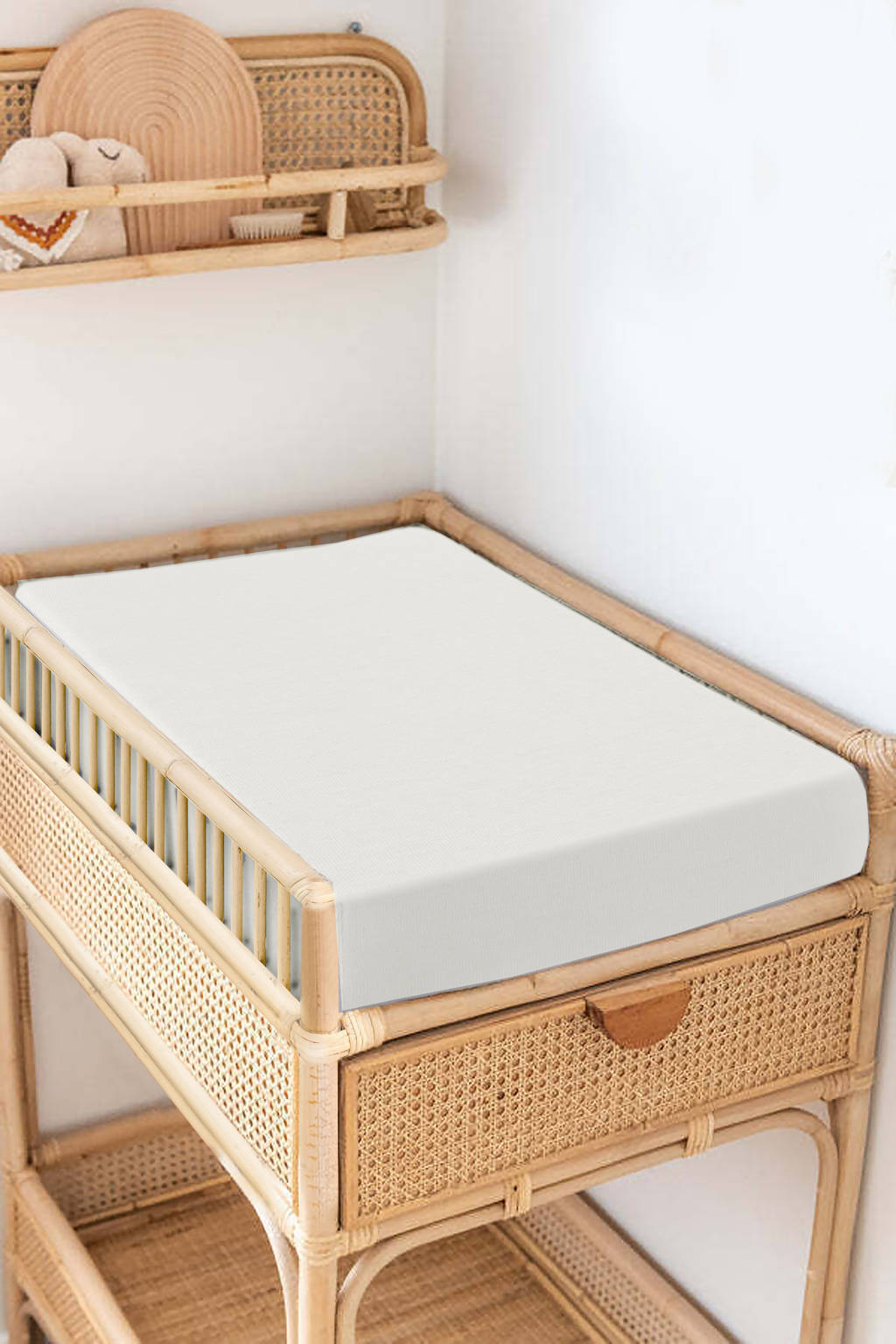 katoenen baby hoeslaken wieg 80 x 40 cm - ecru