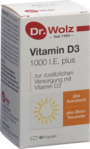 Dr. Wolz Vitamin D3 1000 I.E. plus Kapseln, 60 Stück