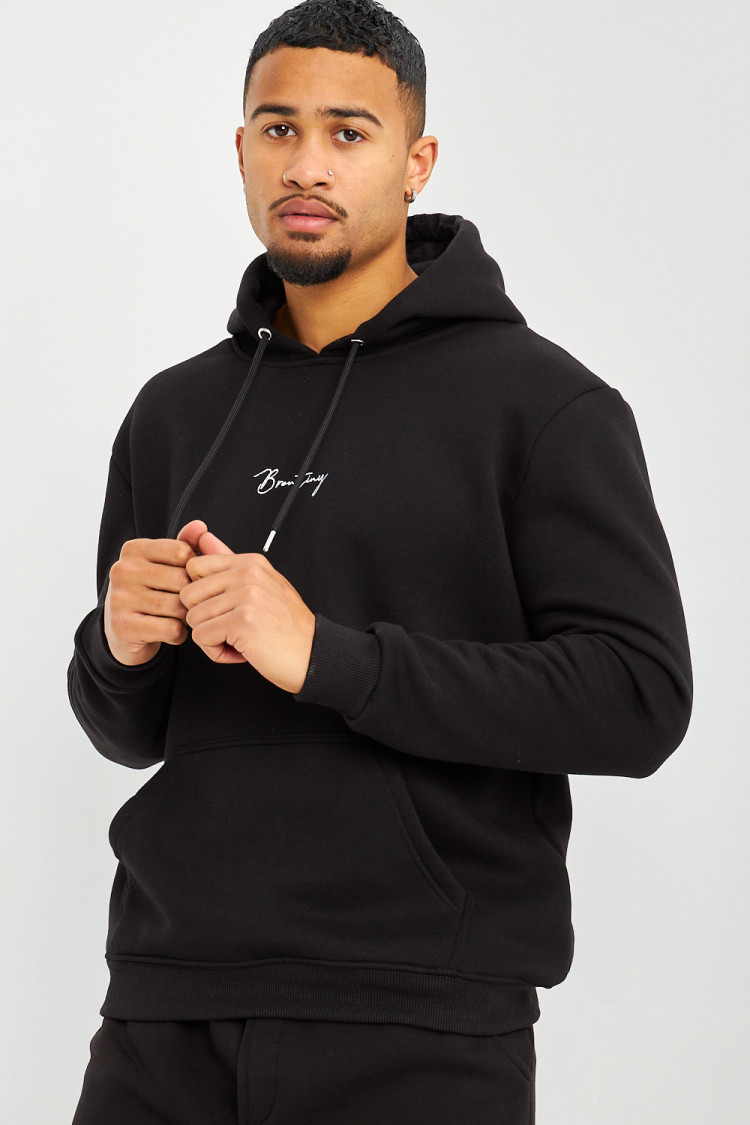 Sweat à capuche noir inscription Brentiny