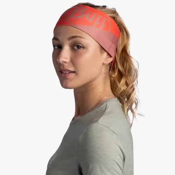 Bandeau cache cou randonnée BUFF COOLNET UV WIDE HEADBAND ARTHY NECTARINE