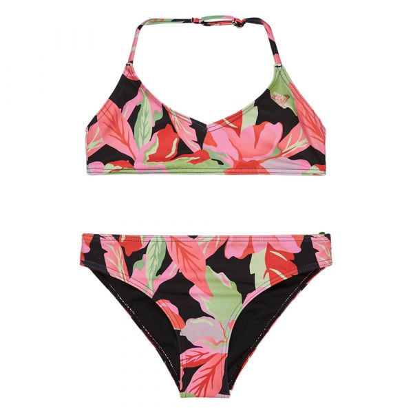 Roxy Biquíni Active Rg Tri Bra Anthracite The Moves Floral 8 Anos