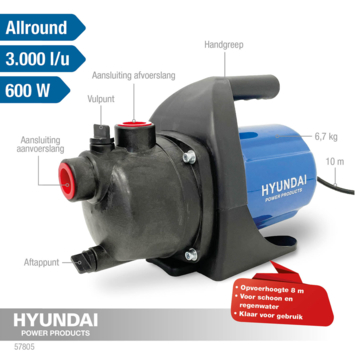 Hyundai waterpomp allround 600W