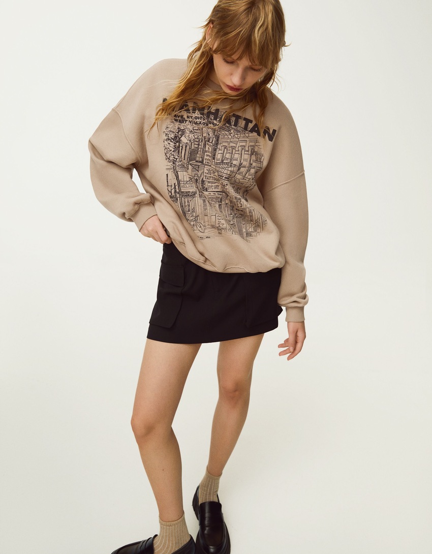 Moletom estampado oversized