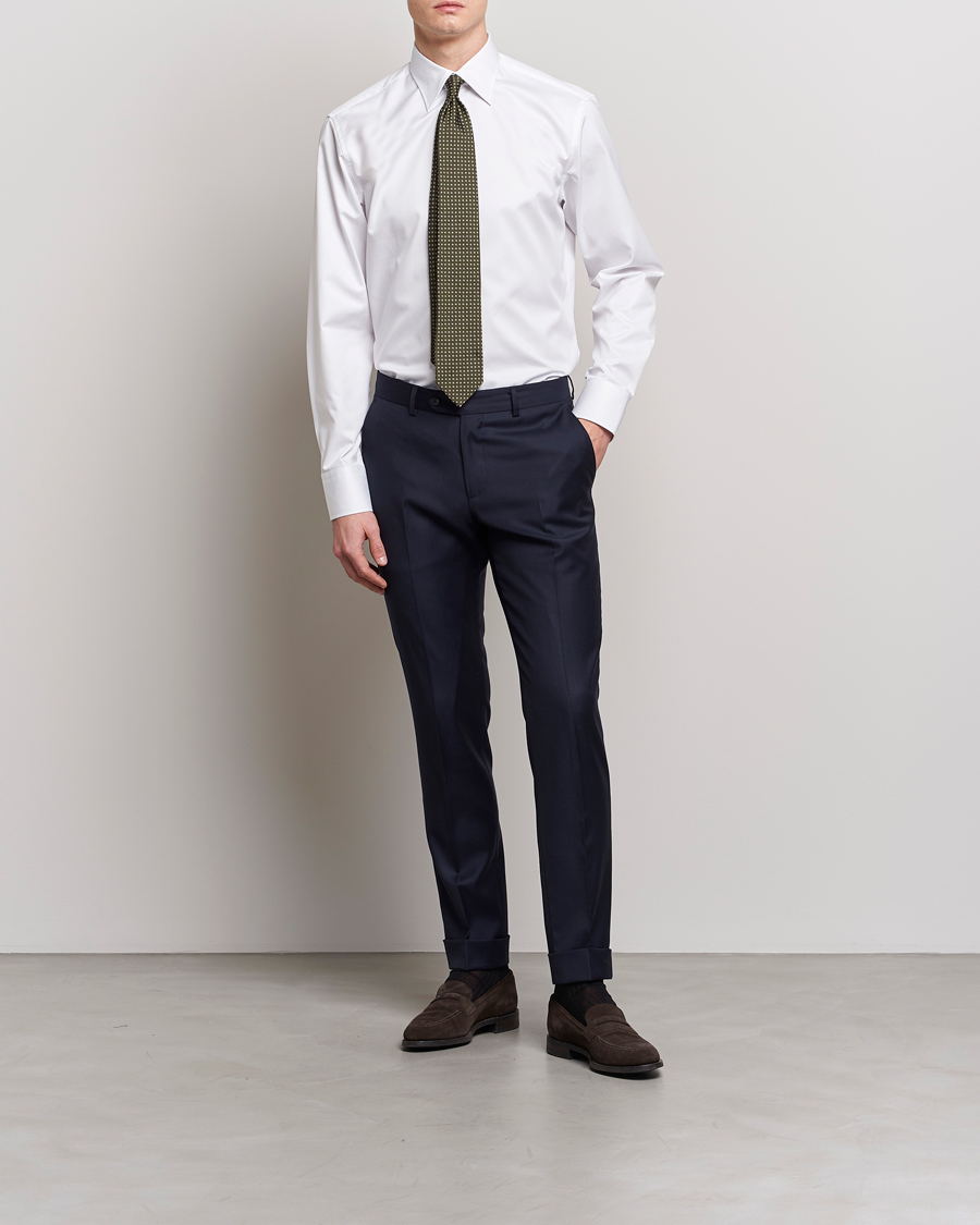 Stenströms Fitted Body Kent Collar Shirt White