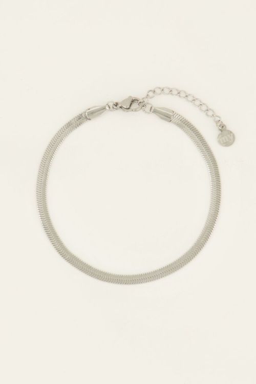 Minimalistische armband met platte schakel