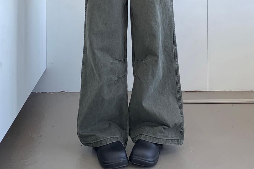 Chisan - High Rise Ruffle Asymmetrische Wijde Broek