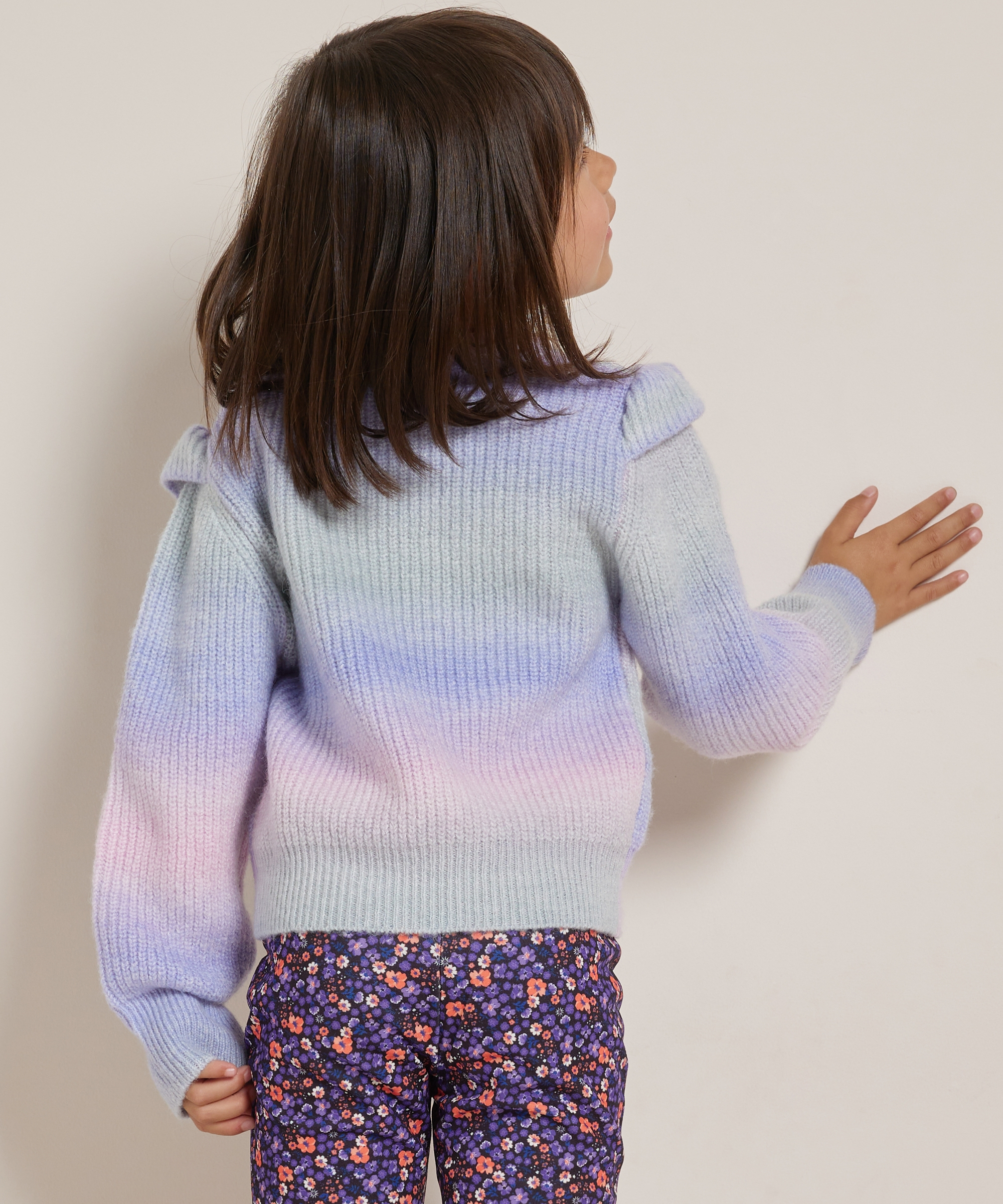 ruche trui met pastelkleuren
