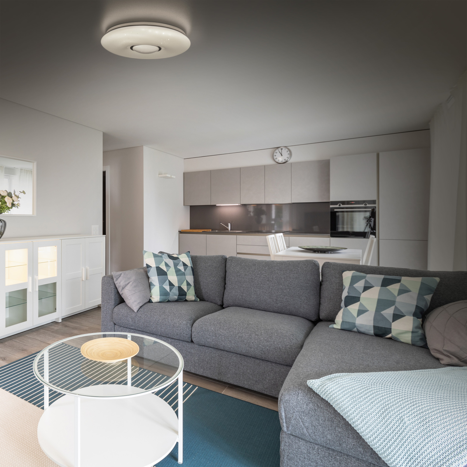 LED-Deckenleuchte PICTON - weiß - mit Kristalleffekt