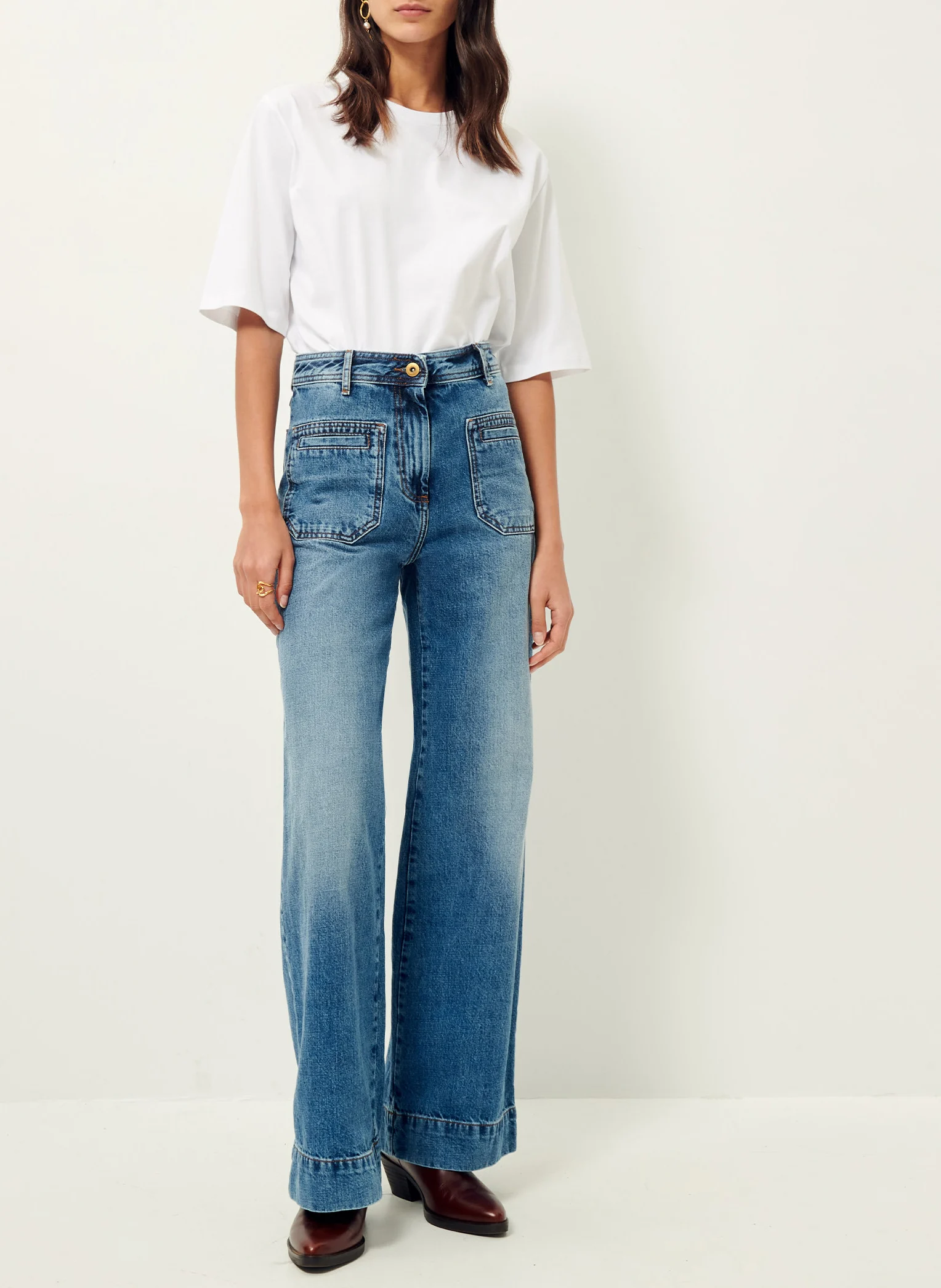 JOHNNY O - Jean flare taille haute | Bleu