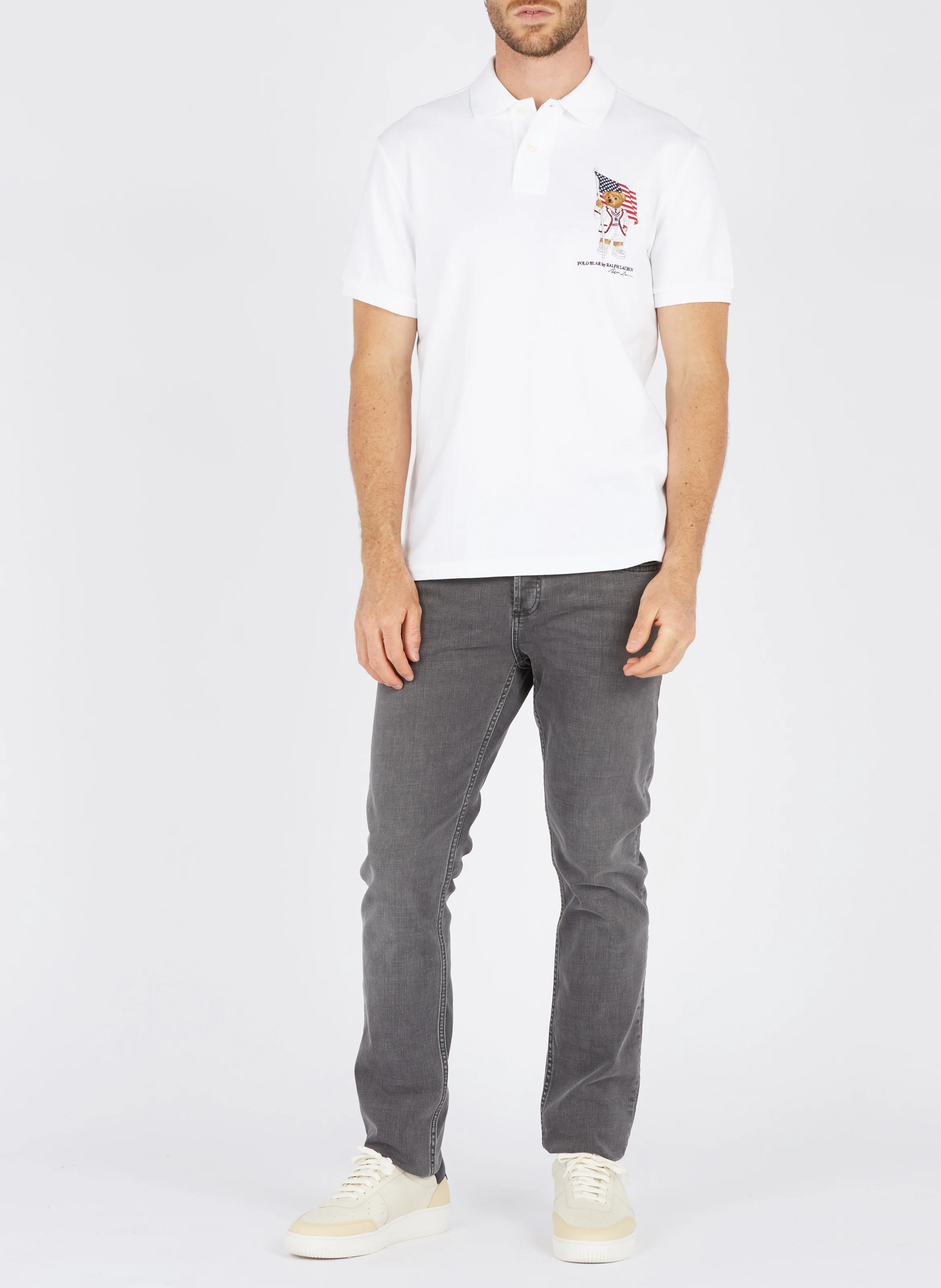 Jean slim taille normale en coton stretch | Gris