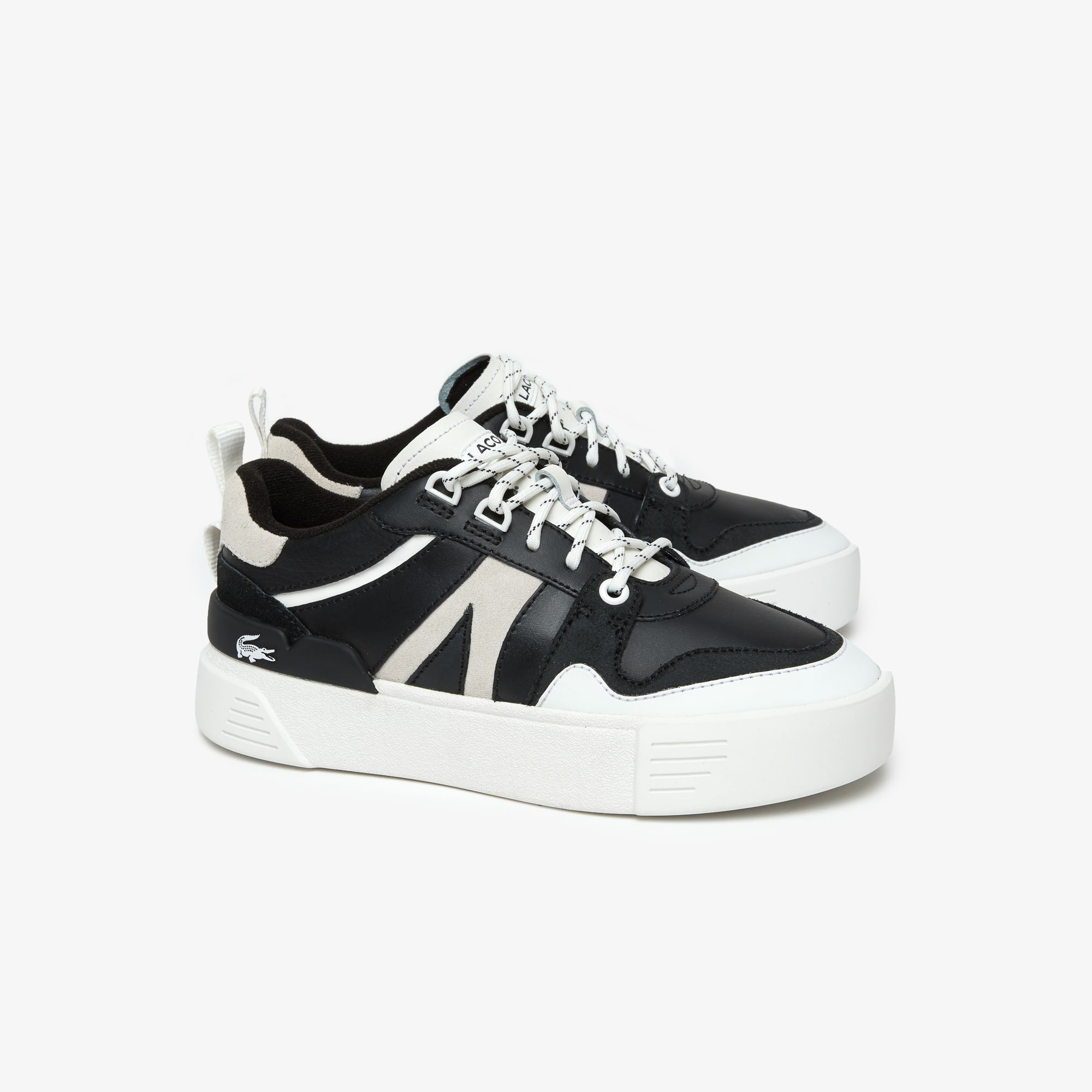 Sneakers L002 femme Lacoste en cuir avec détail coloré Sneakers - Noir - Lacoste - Femme
