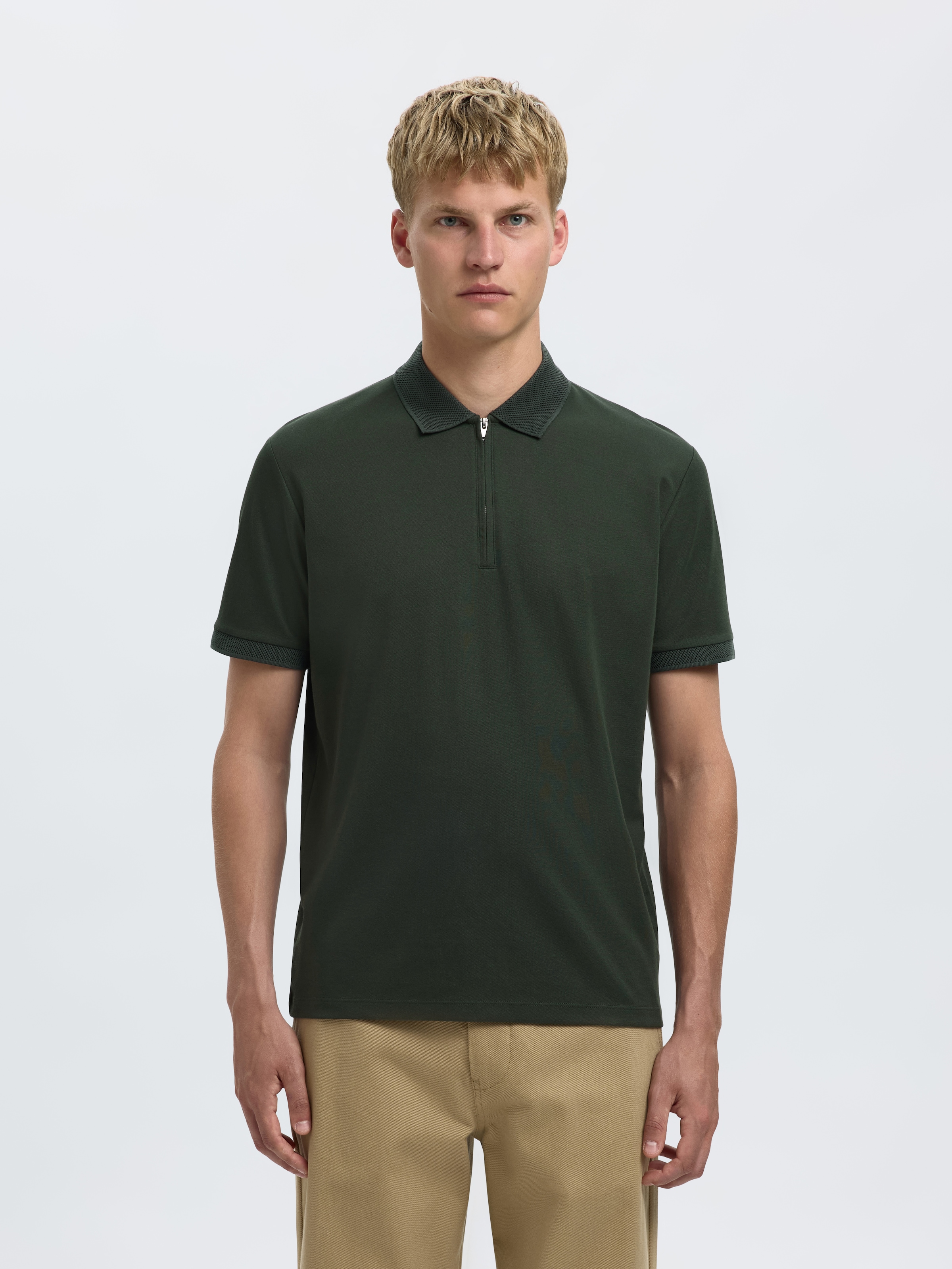 SELECTED HOMME Poloshirt »SLHFAVE ZIP SS POLO NOOS«