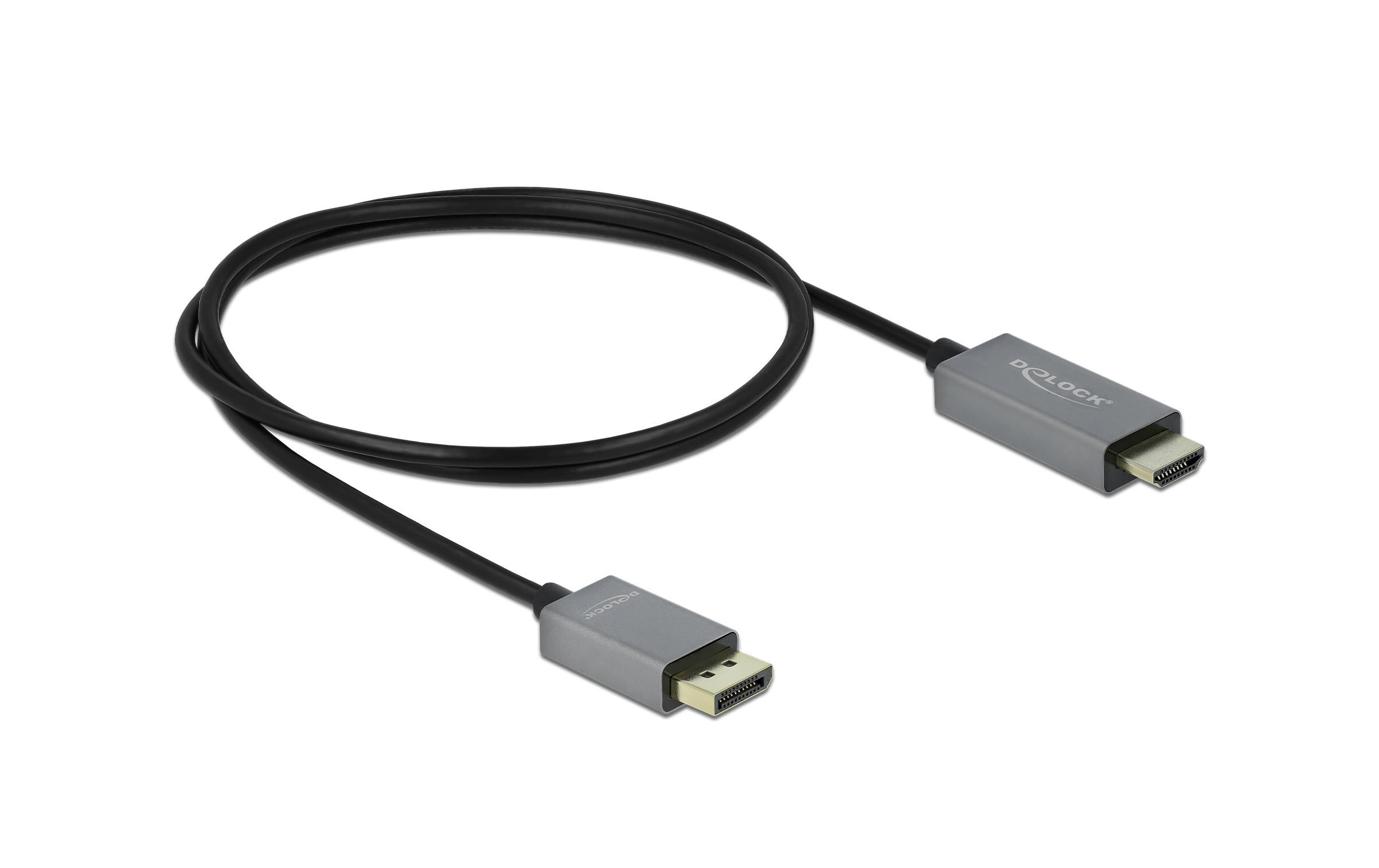 Kabel DisplayPort 1.4 - HDMI, 4K 60 Hz, HDR 1mDelock Aktives DisplayPort 1.4 zu HDMI Kabel 4K 60 Hz (HDR) 1 m