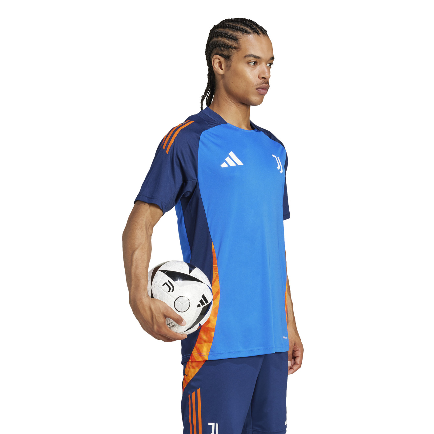 Adidas Juventus Trainingsshirt 2024-2025 Blauw Oranje Wit