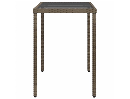 VIDAXL - Table de jardin dessus en verre gris 115x54x74cm résine tres...