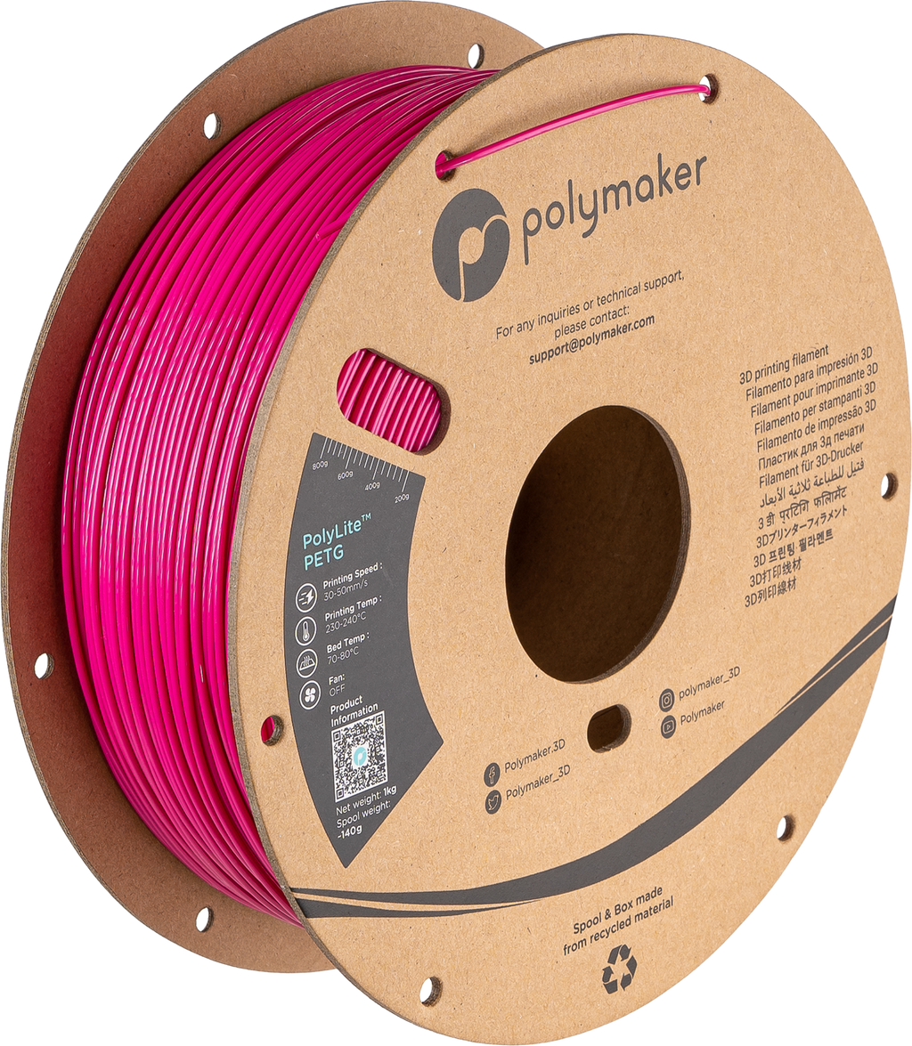 Polymaker  PolyLite PETG Magenta, 1,75 mm / 1000 g    Großartiges Allround-Filament für den täglichen Druck