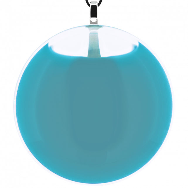 Pendentif en verre soufflé - Galet Giga Milk