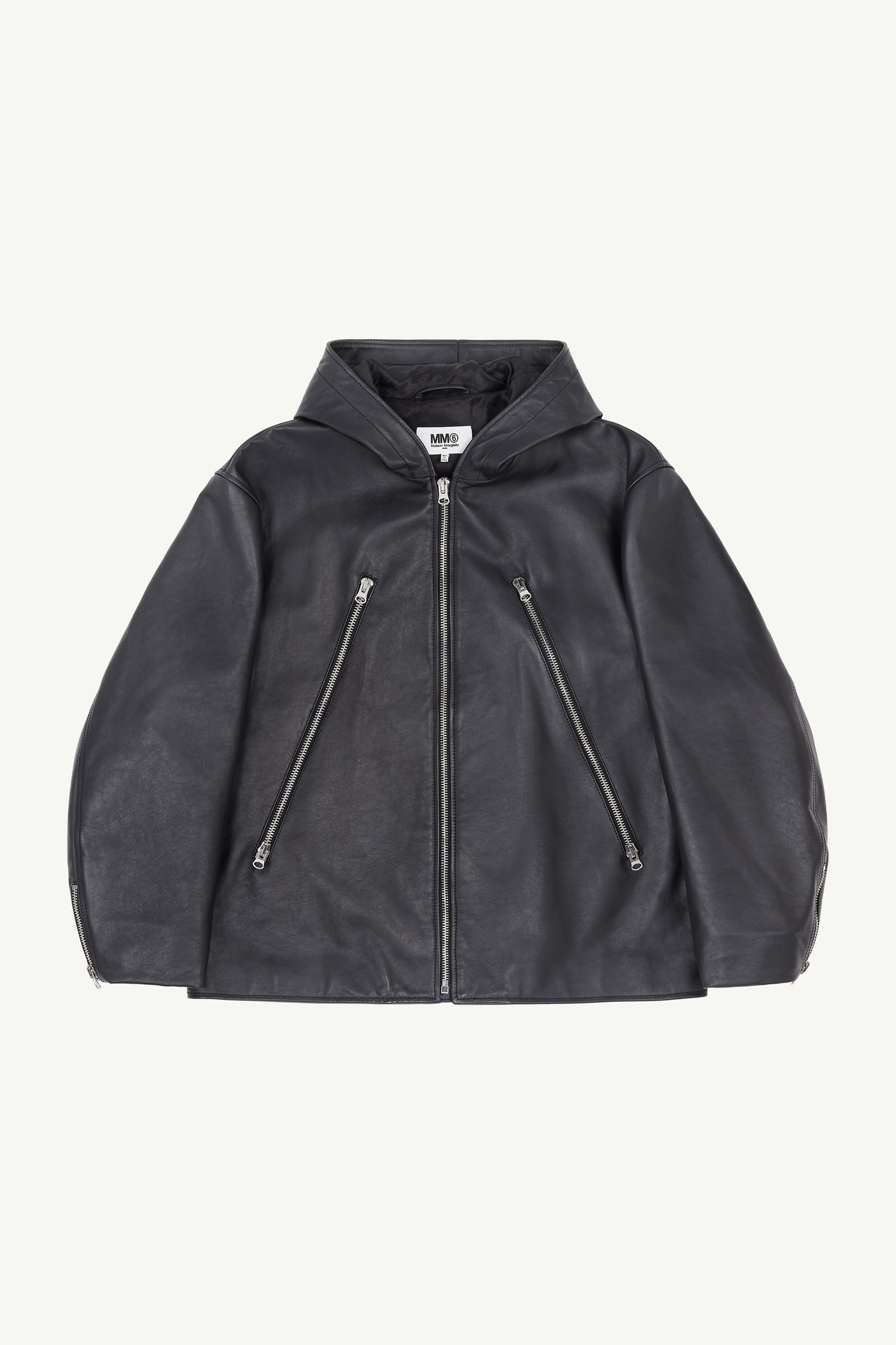 Veste à capuche en cuir pour homme