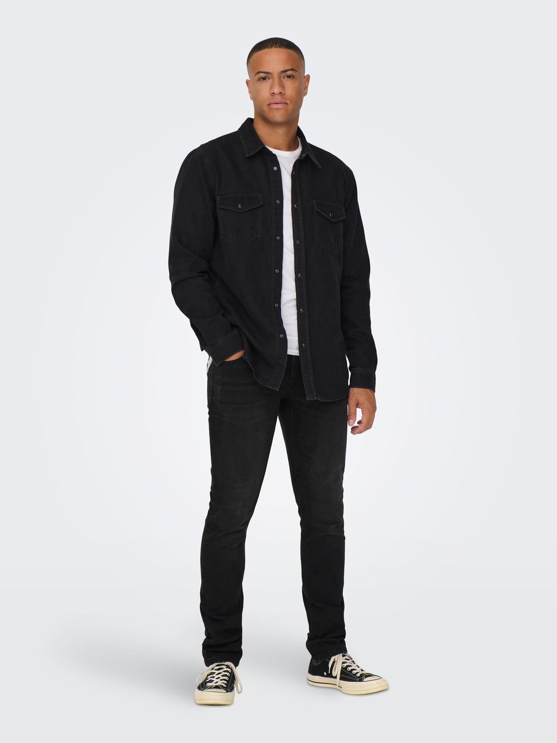 ONSBANE Jeanshemd Dark Grey Denim