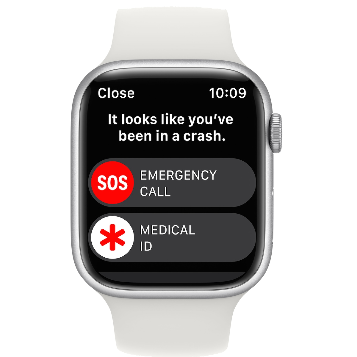 Apple Watch Series 8 45mm GPS (sølv alu / hvit sportsreim)