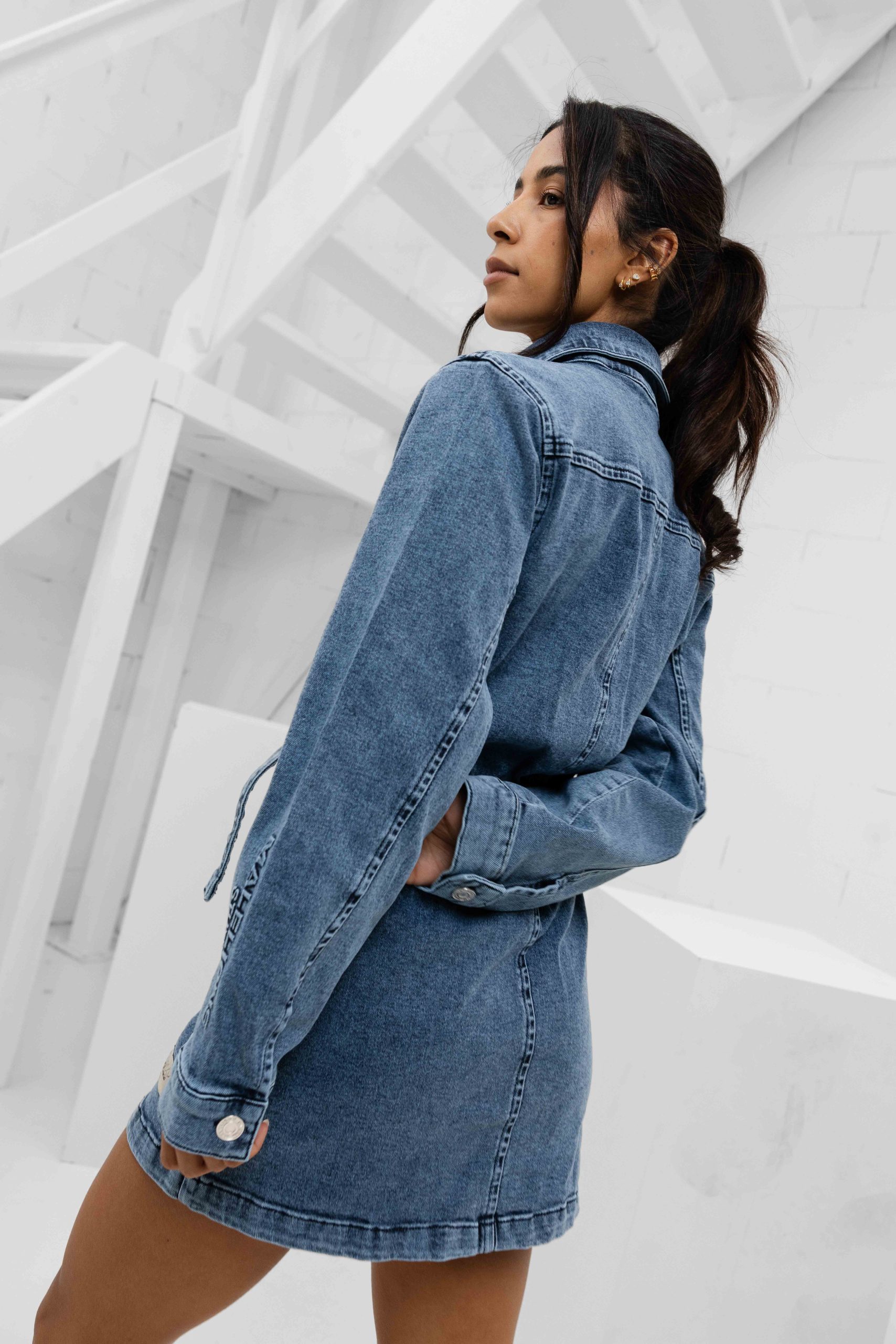 Malelions Cargo Dress Dames Denim