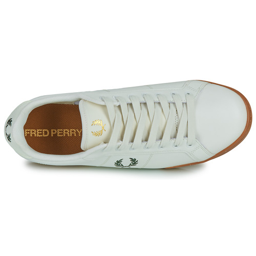 Fred Perry - B722 LEATHER - Blanc / Marron